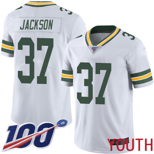 Green Bay Packers Limited White Youth #37 Jackson Josh Road Jersey Nike NFL 100th Season Vapor Untouchable